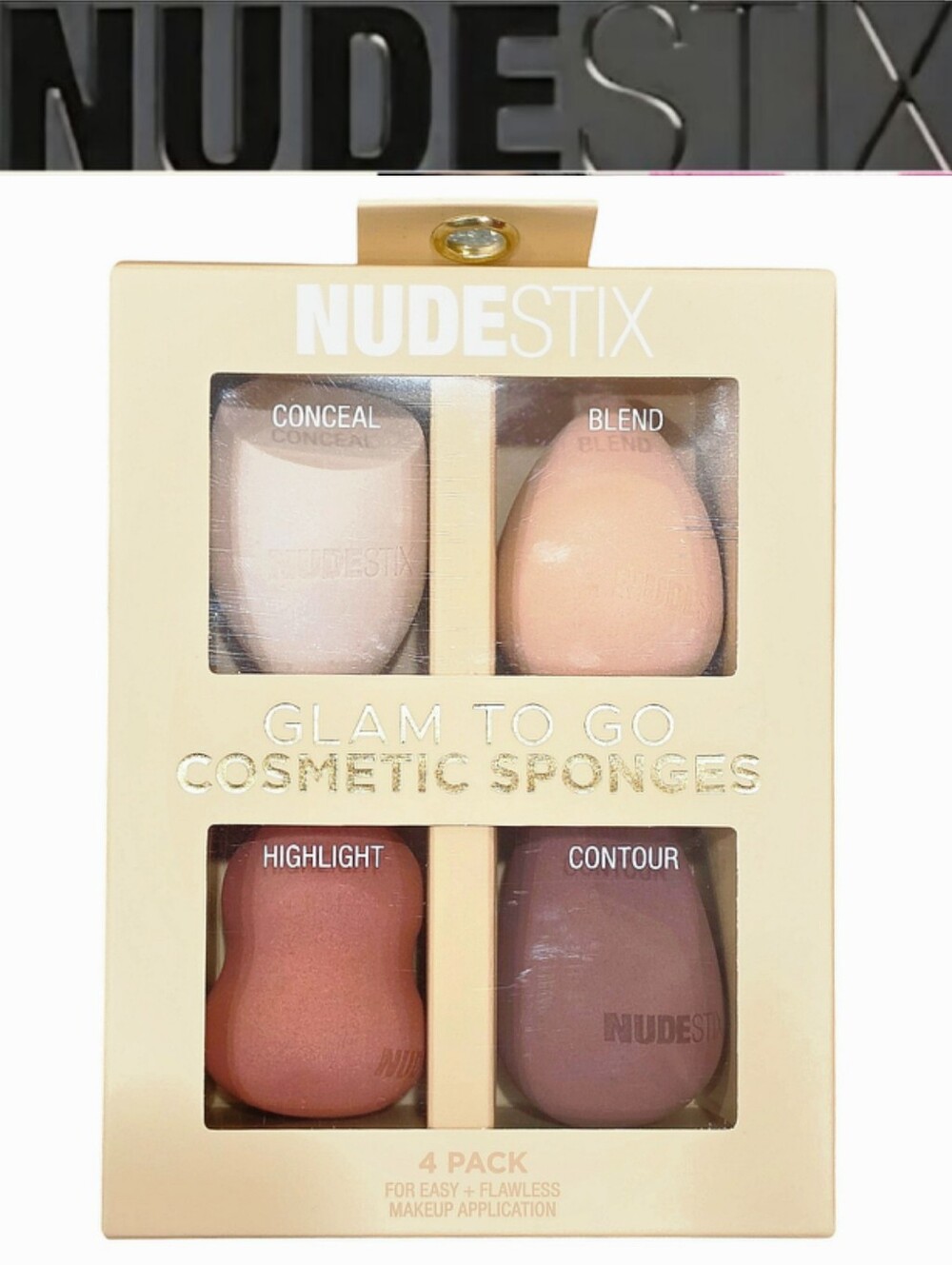NUDESTIX 4-Pack Glam To Go Cosmetic Sponges